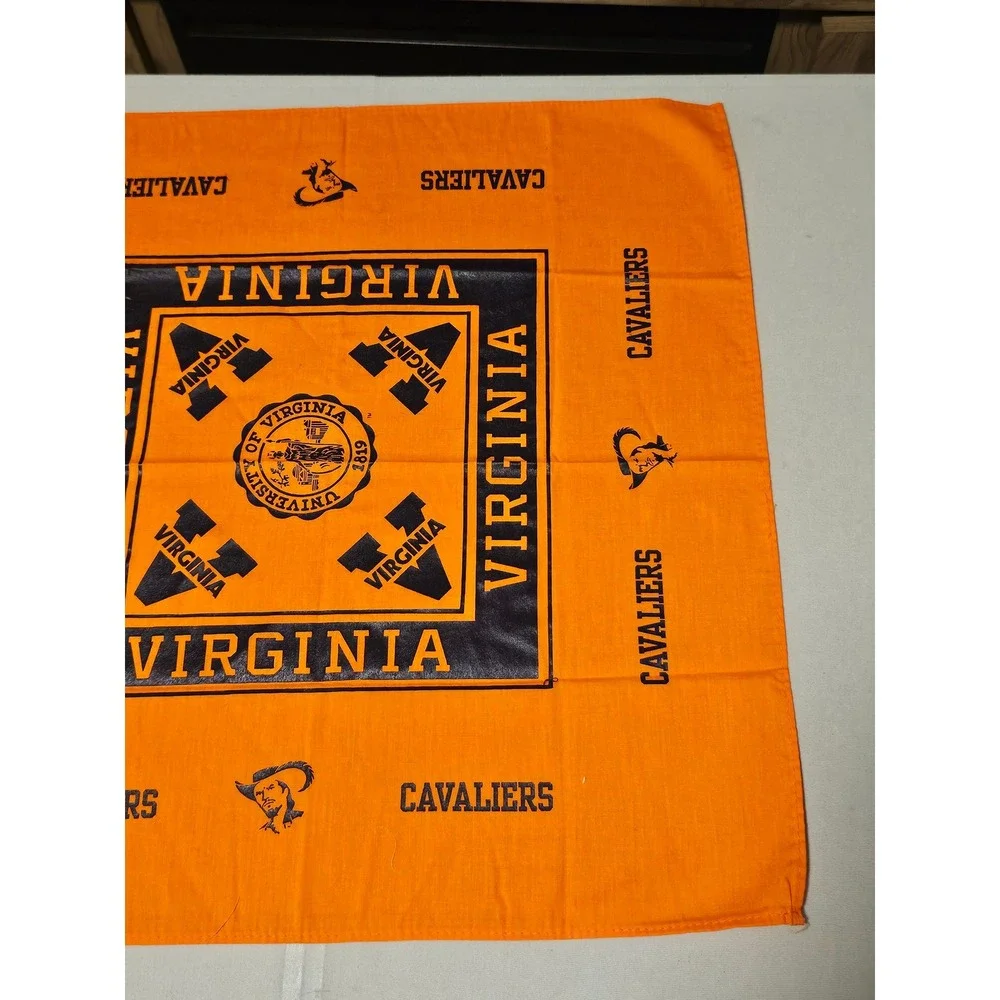 University Of Virginia One Size Orange Cotton Bandana Cavaliers Logo